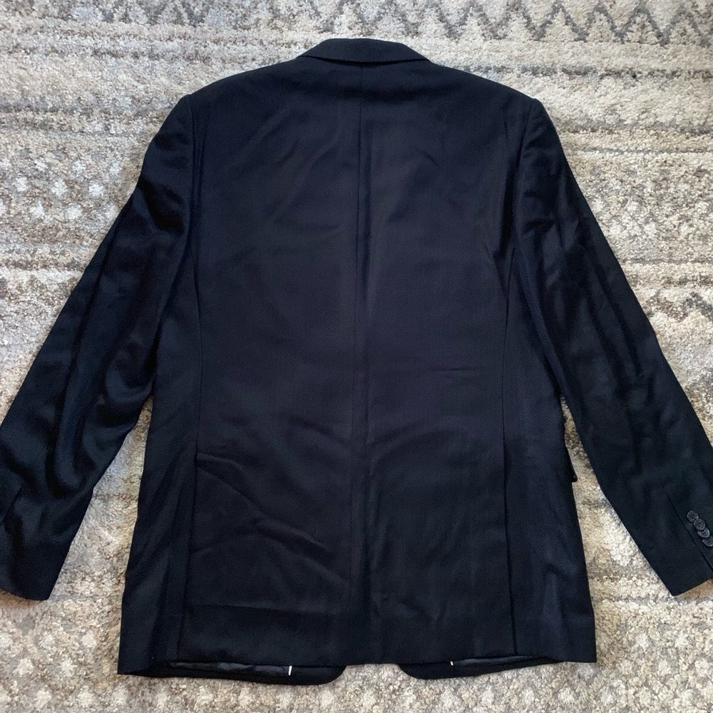 Versace Collection 2-Button Navy Herringbone 44 - image 2